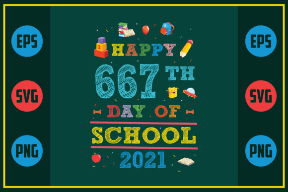 Happy 667th Day of School: A Unique Embroidery Design