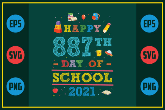Happy 887th Day of School 2021: A Whimsical Embroidery Design